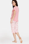 Zivame Pet Puzzle Knit Cotton Capri Set - Powder Pink — thumbnail 3